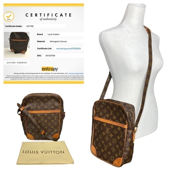 Authentic Louis Vuitton Monogram Danube MM Large Crossbody Bag & Dust Bag - Picture 1 of 15
